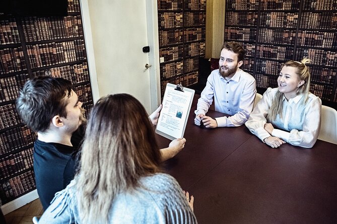 Downfall Spy Mission (Premium Private Escape Room) - Entering with a dedicated guide and a live actor who keeps the game moving